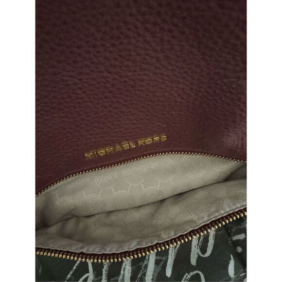 Michael Kors Rhea Women's Burgundy Gold Tone Leather Studded Backpack Size Small - Picture 12 of 13